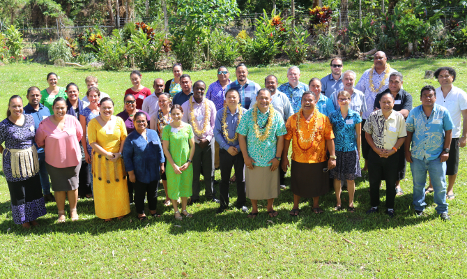Participants of the CBD PreCOP meeting at SPREP headquarters, Vailima.