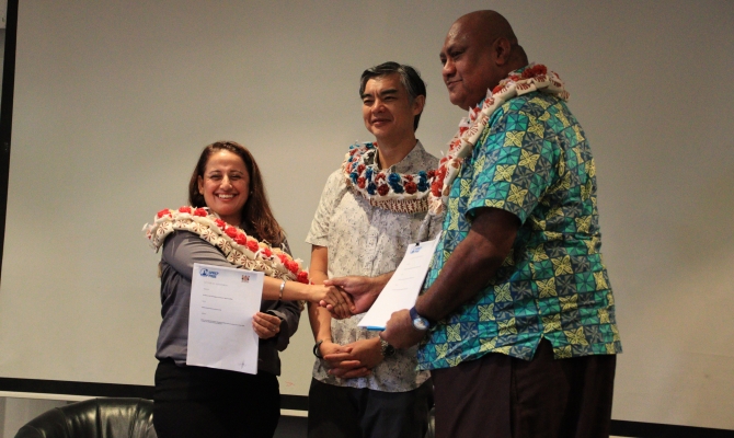 The Ministry of Environment (MoE) has today signed two Letters of Agreement (LoA) with the Secretariat of the Pacific Regional Environment Programme (SPREP) to implement in Fiji, the By-catch and Integrated Ecosystem Management (BIEM) initiative supported through the Pacific-European Union Marine Partnership (PEUMP) programme as well as to implement the Pacific - European Union Waste Management (PacWastePlus) Programme.