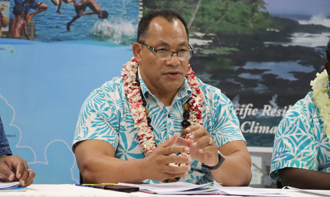 SPREP Director General, Mr Kosi Latu, speaking.