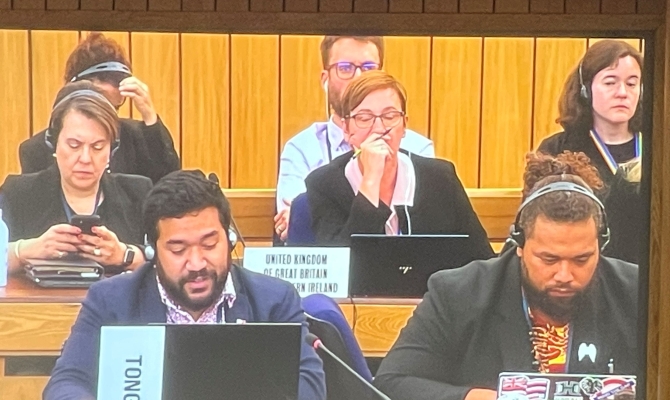 Tongan delegates at the meeting in London.