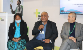 The panel discussion at the Nature Positive Pavilion.