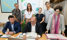 Officials at the signing ceremony in Noumea