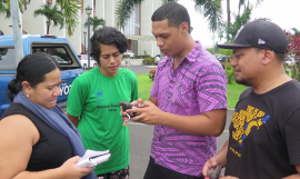 Participants recording field points on the GPS units as part of the training practical exercise
