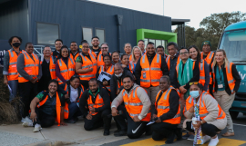 Study group touring waste management facilities 