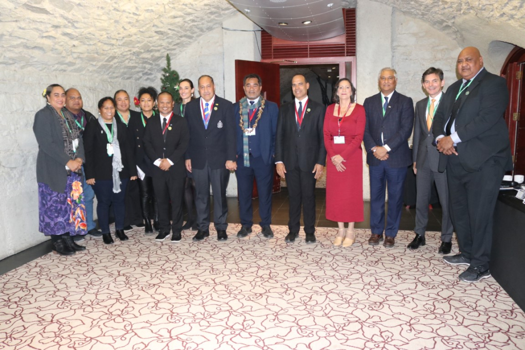 Pacific officials at the breakfast meeting at the Intercontinental Hotel.