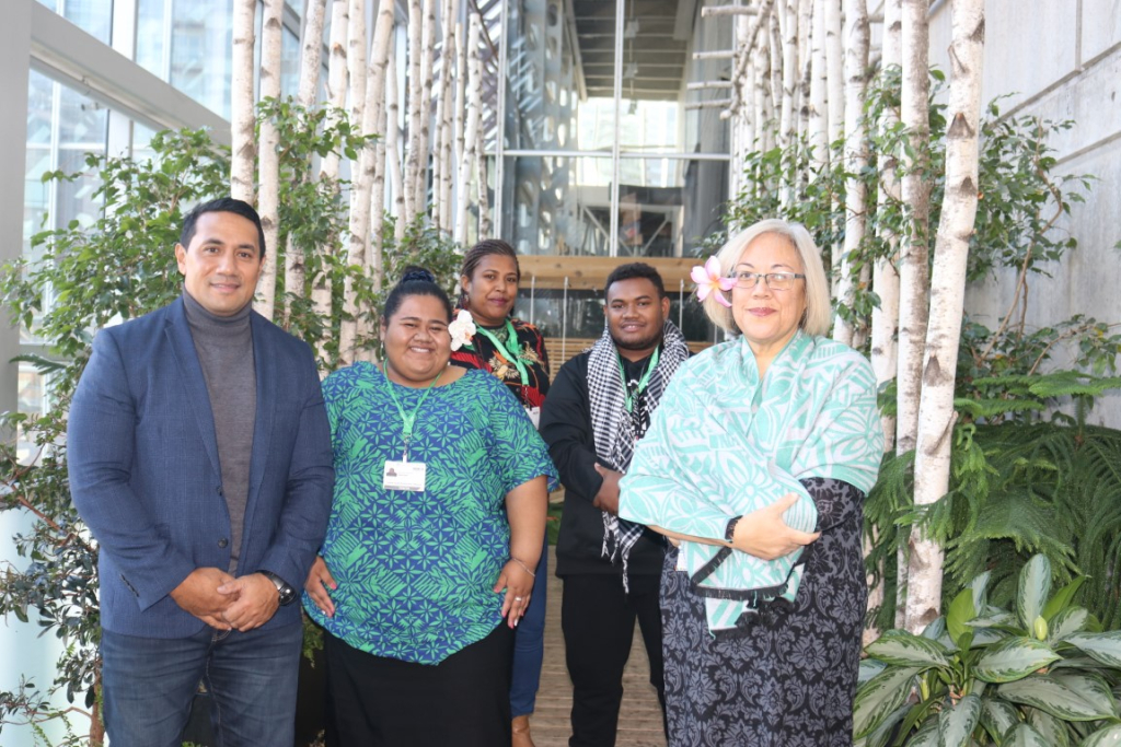 Youth delegates with members of the SPREP team.